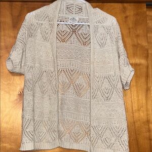 Elegant St John’s Bay Cream Open-Front Sweater